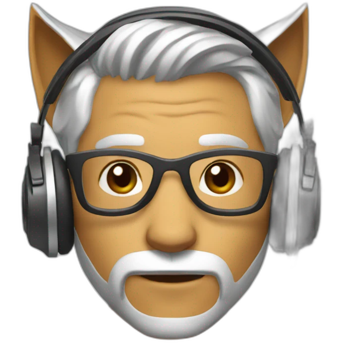 Silverfox with Headphones emoji