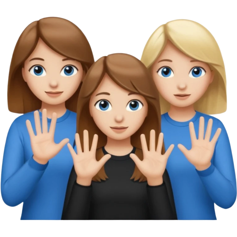 Two girls saying six seven one with brown hair. And doing hand movements  white skin six seven SAYING SIX SEVEN ONE WITH BLOND HAIR blue eyes SAYING 6️⃣ 7️⃣  emoji