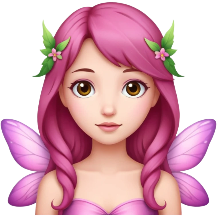 Realistic fairy wearing pink with brunette hair  emoji