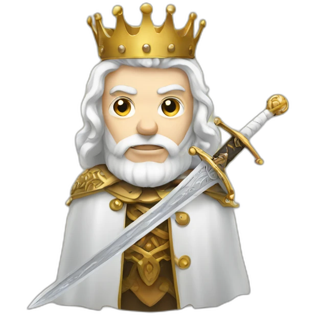 White king with sword emoji