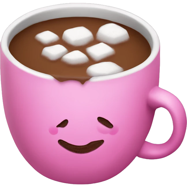 hot cocoa with a pink mug emoji