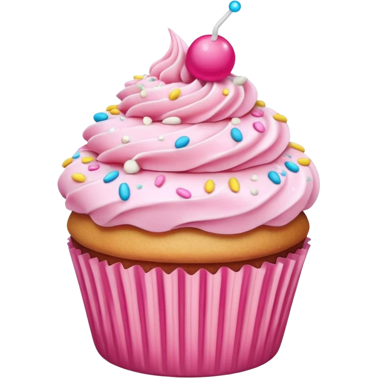 Cupcake with pink icing emoji