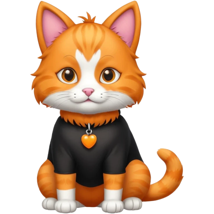 an orange cat that has a black dog costume on emoji