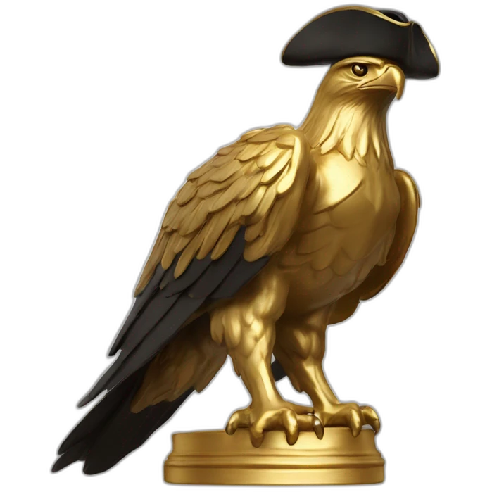 statue golden eagle with napoleon tricorne hat emoji