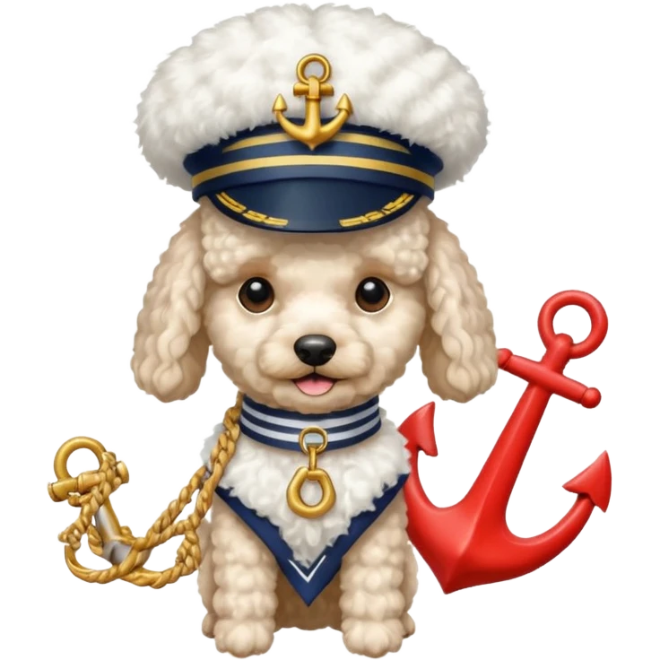 poodle with an anchor emoji