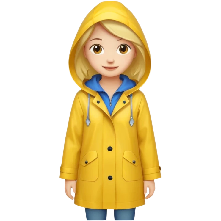 Girl in a yellow raincoat full body  emoji