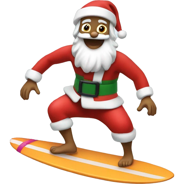 Santa surfing  emoji