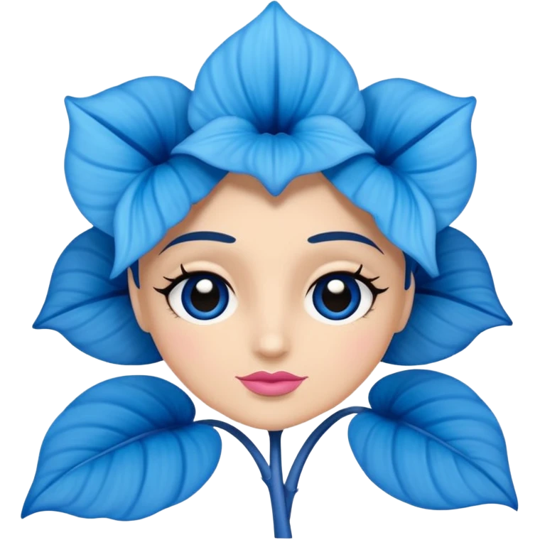 Crie uma rosa azul, com espinhos emoji
