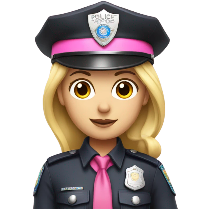 Blonde female in pink rainbow police outfit emoji