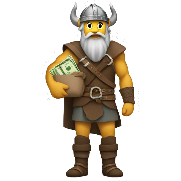 Viking holding a bag of money emoji