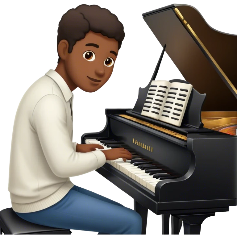 Playing piano black human emoji