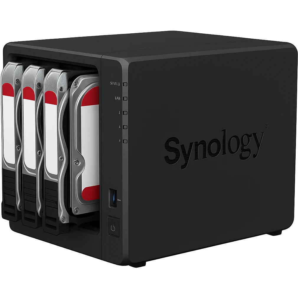 Synology NAS with hard drives visible emoji