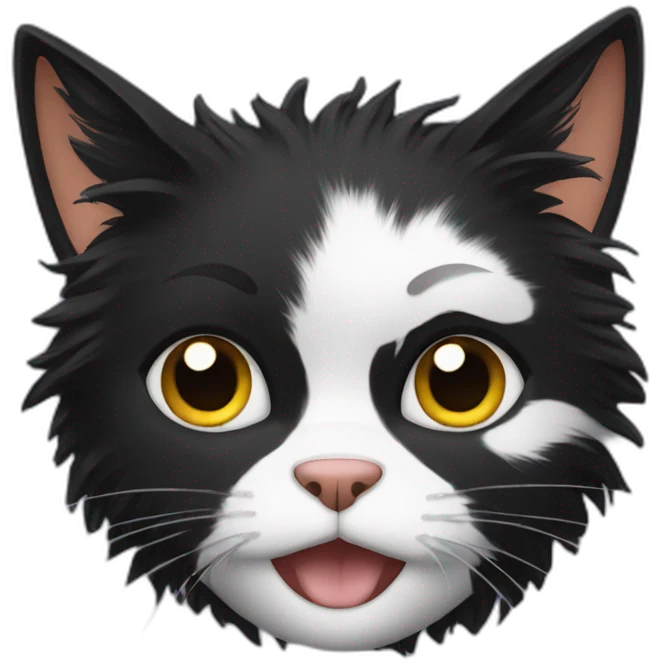 Black Cat with frazzled hair emoji