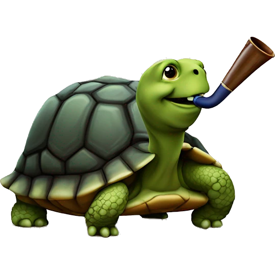 Tortoise smoking a pipe winning emoji