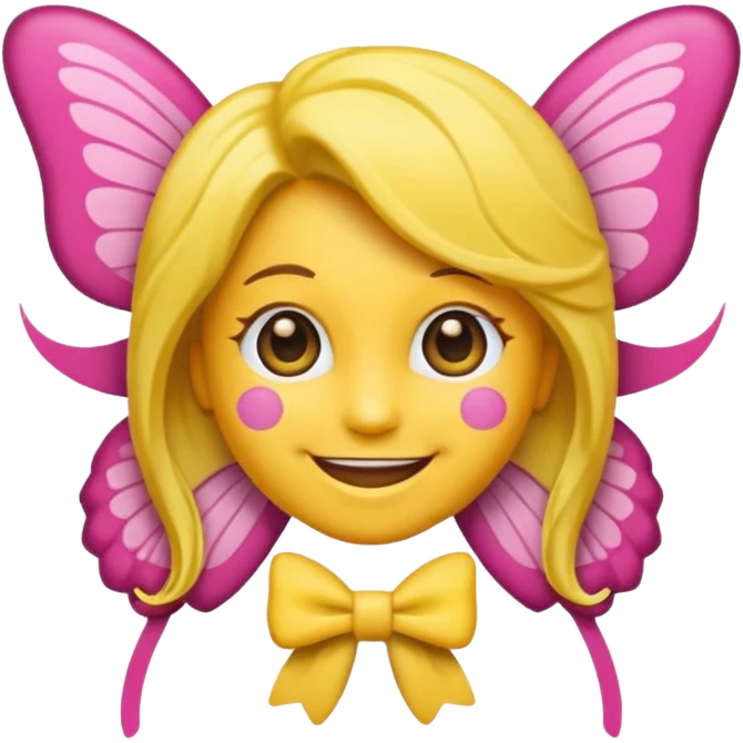 Emoji qui sourire qui fais un doigt d’honneur et un noeud dans les cheveux emoji