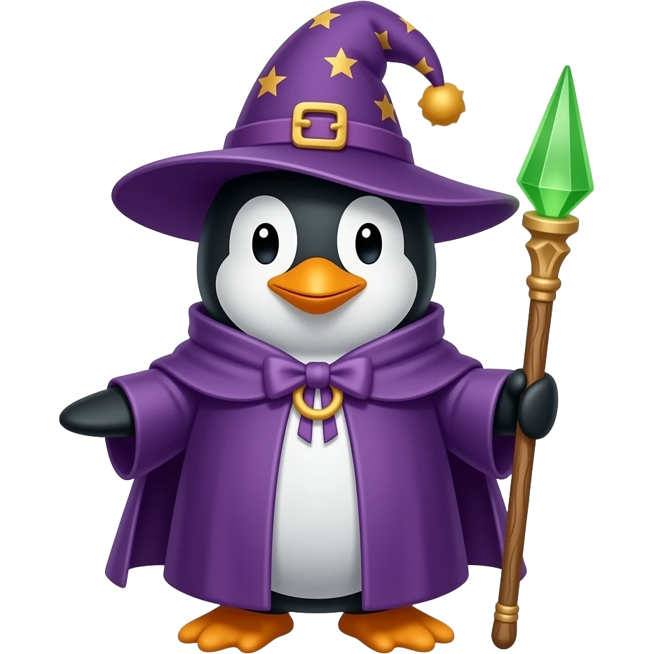 Penguin Wizard emoji
