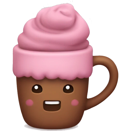 cute cozy mug pink and brown  emoji