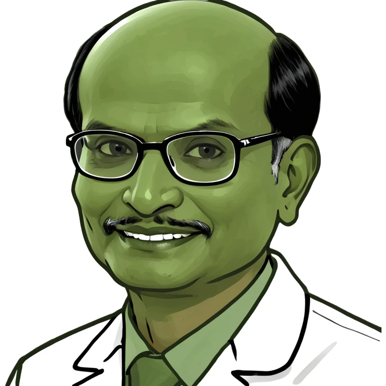 A portrait of Dr. V. Arunachalam, M.B.B.S. emoji