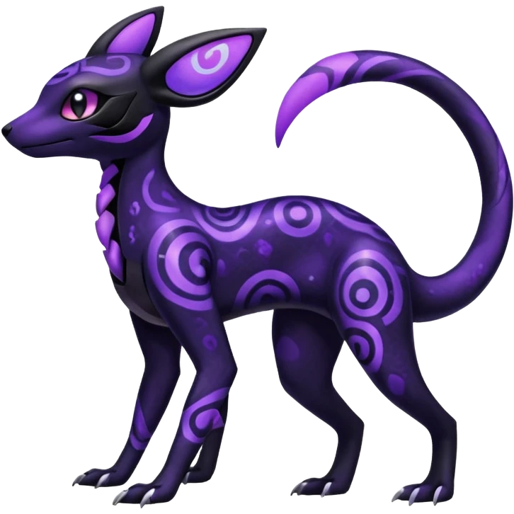 Nebulae Salandit-Umbreon-Fakémon-hybrid-creature (full body)  emoji