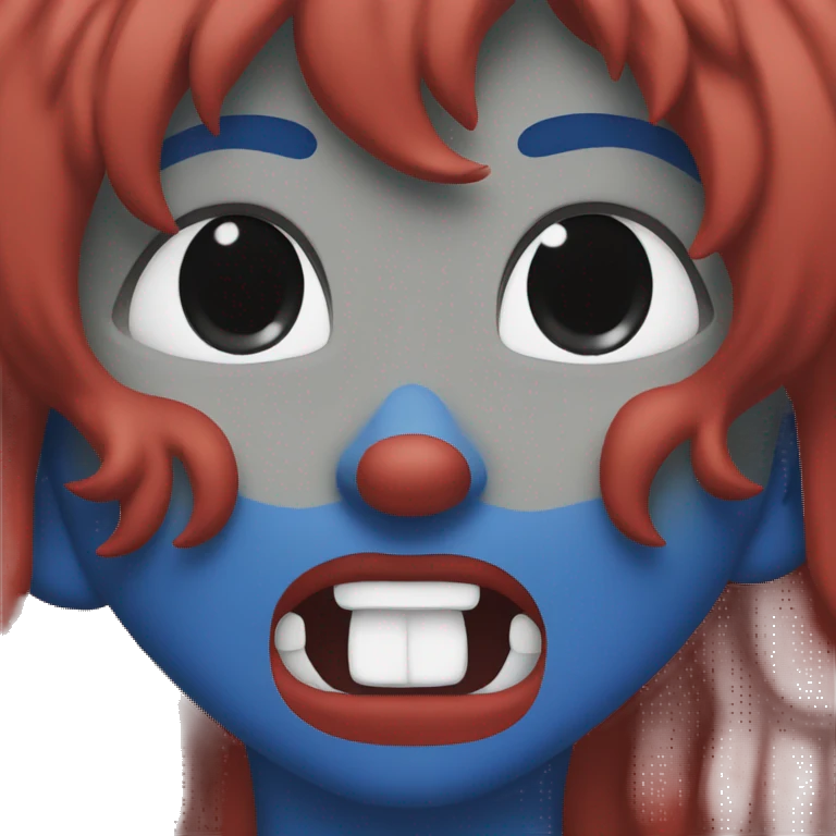 bicolor, red and blue emoji