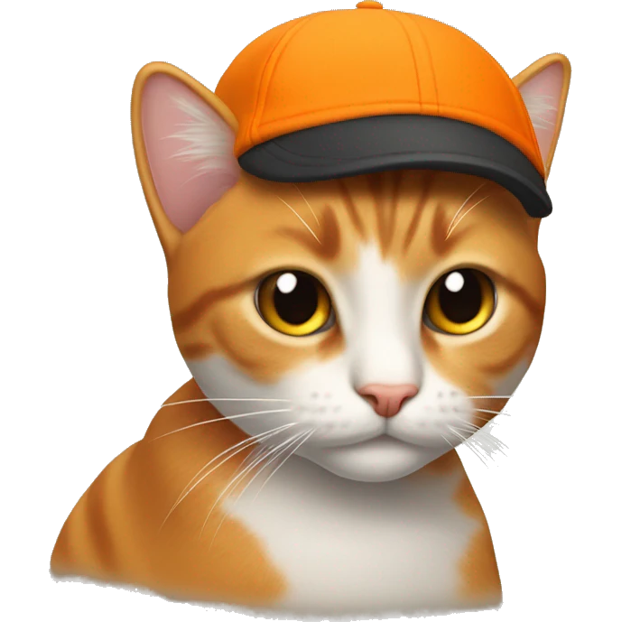 Gato naranja con gorro emoji