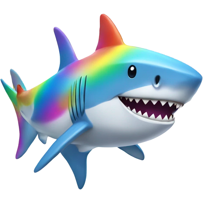 Shark in Rainbow outfit emoji