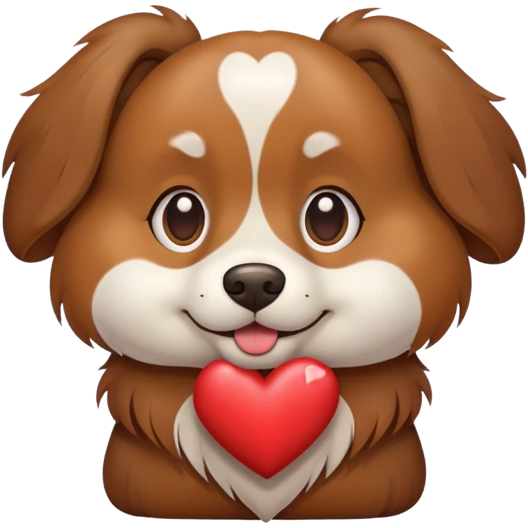 Dog wearing heart emoji