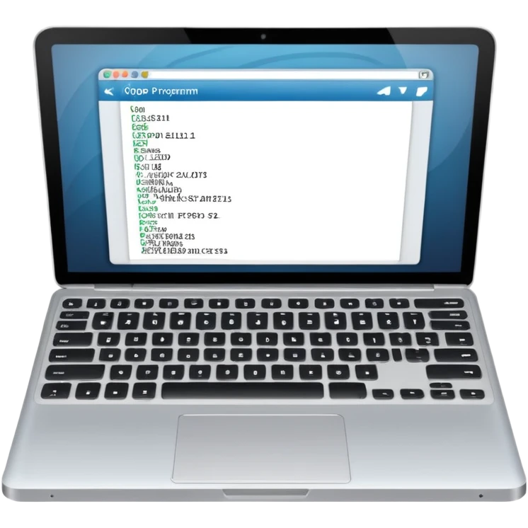 laptop with program code emoji