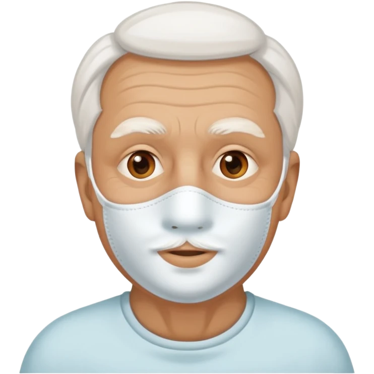 old man with beauty mask all over the face  emoji