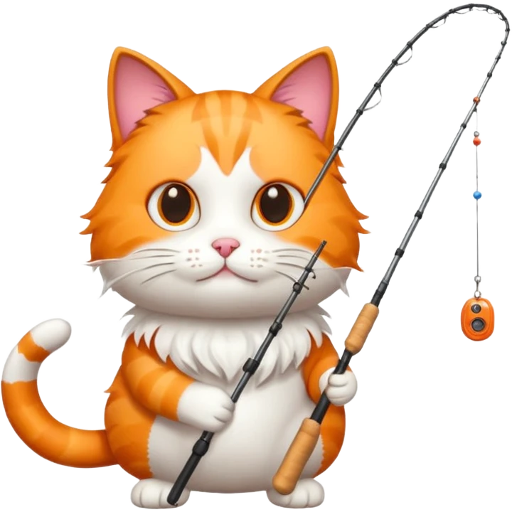 cat holding fishing rod emoji