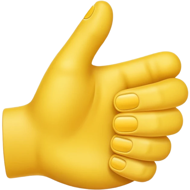 make a yellow thumb bending to the left emoji