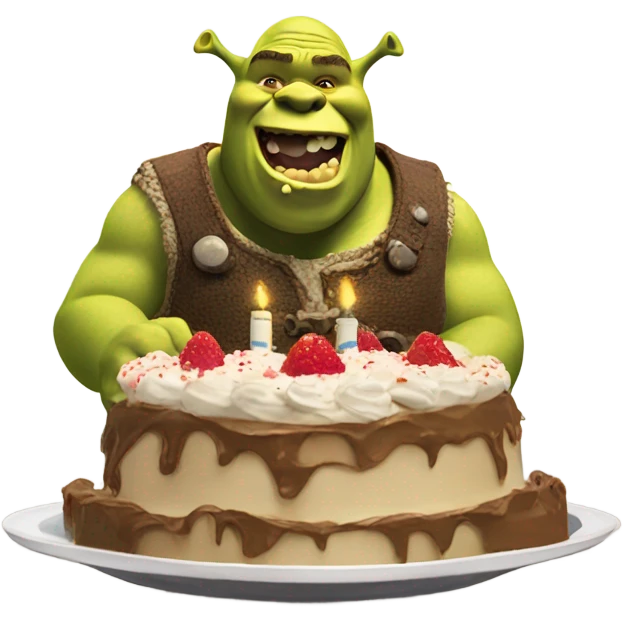 Shrek eating cake emoji