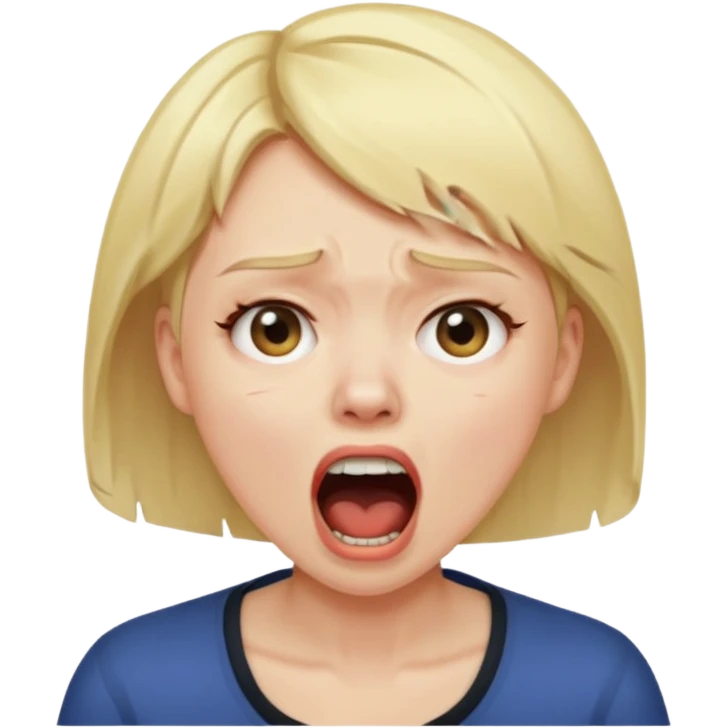 woman screaming with short blonde hair emoji