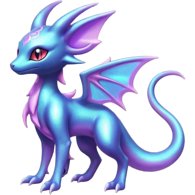 Shiny Ethereal Celestial Salandit-Noibat-Espeon-Hybrid (Full body) emoji