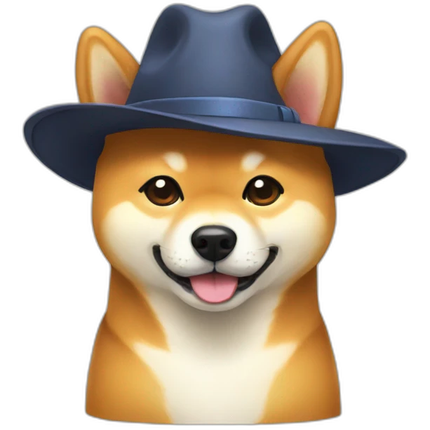 Shiba with hat emoji