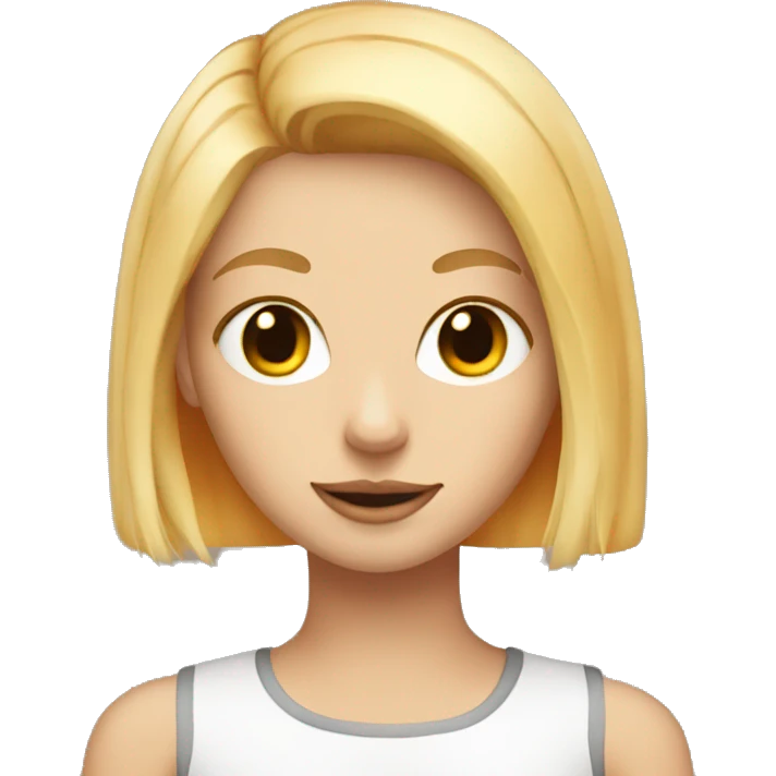 Blonde girl with a white and orange patches cat emoji