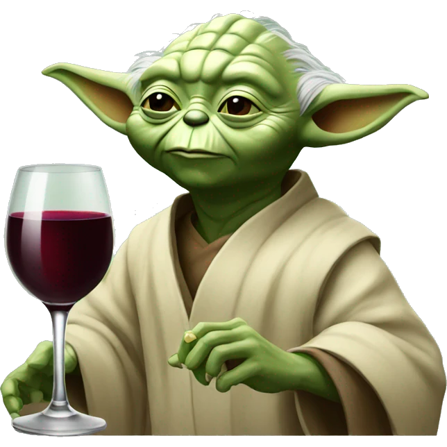 yoda drinking red wine emoji