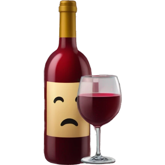 Bouteille de vin rouge sur un plateau emoji