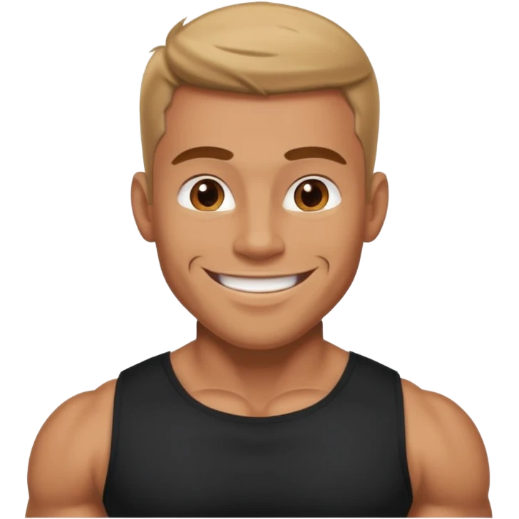 muscular man in black shirt being taken from behind emoji emoji