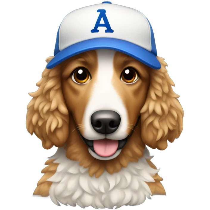 Aussie Doodle in a baseball hat emoji