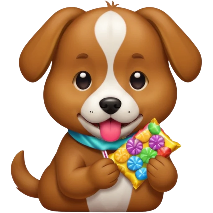 Dog with candy emoji