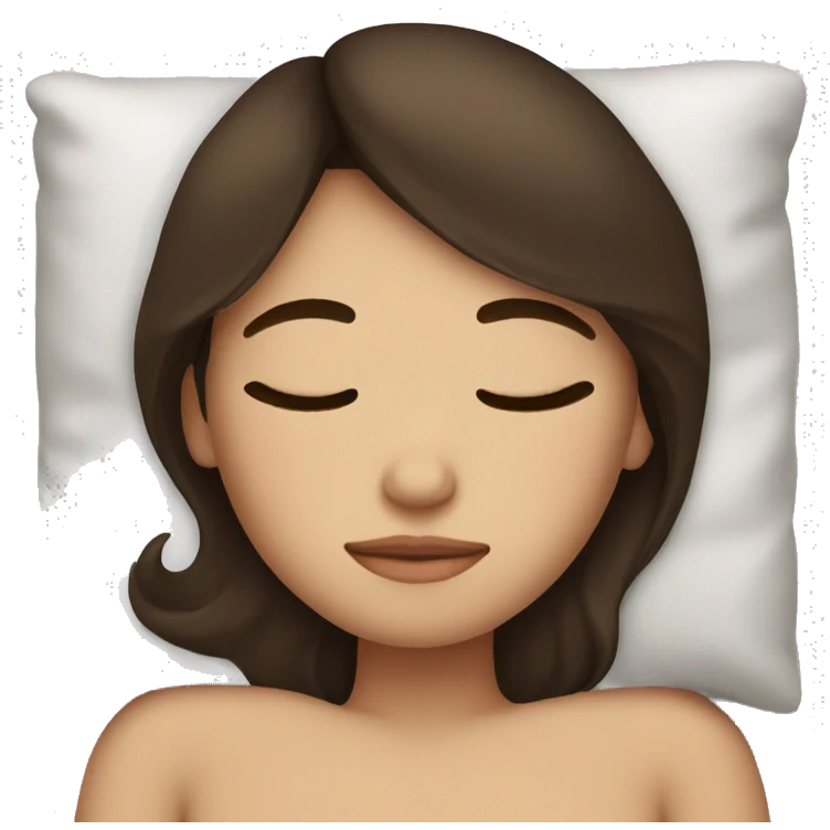 Brunette girl sleeping emoji