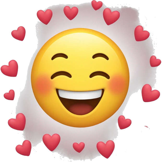 Laughing with hearts around emoji
