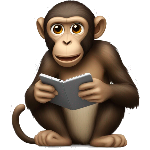 Monkey using iphone emoji