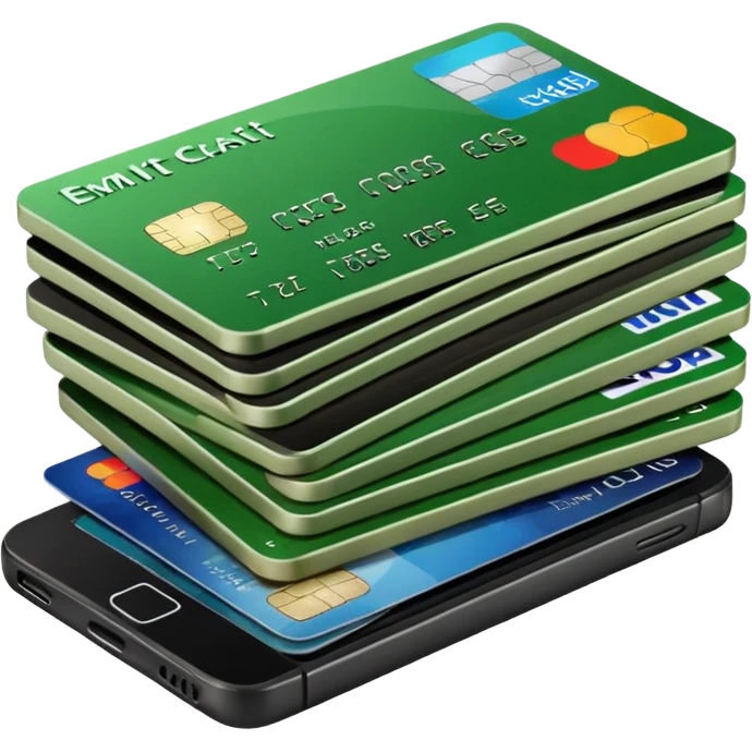 Dolares, tarjetas, teléfono  emoji