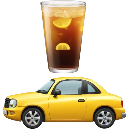 Car with drink emoji