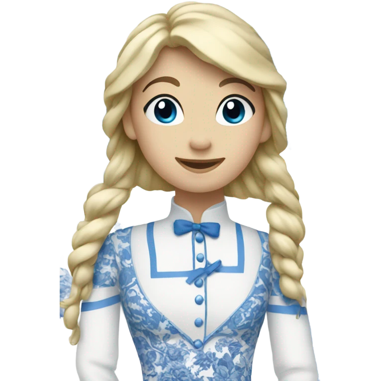 french toile blue and white heart emoji emoji