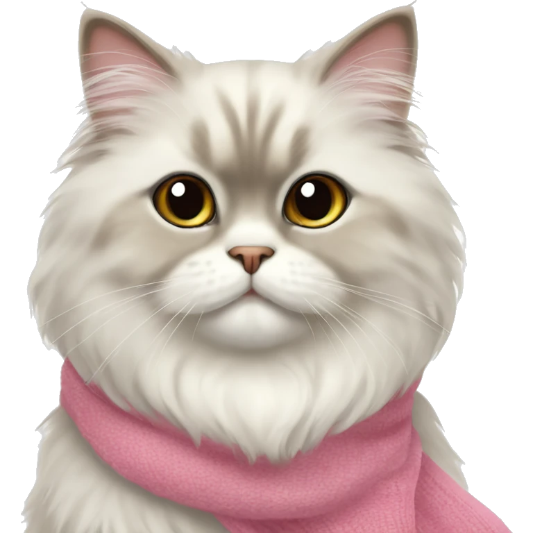 ￼ Persian cat my pink scarf  emoji
