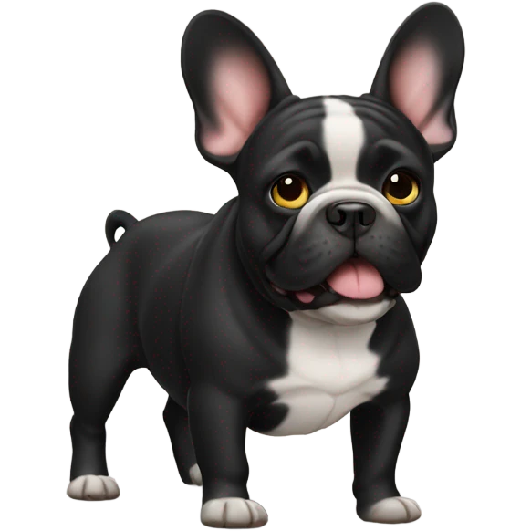 French bull dog black emoji