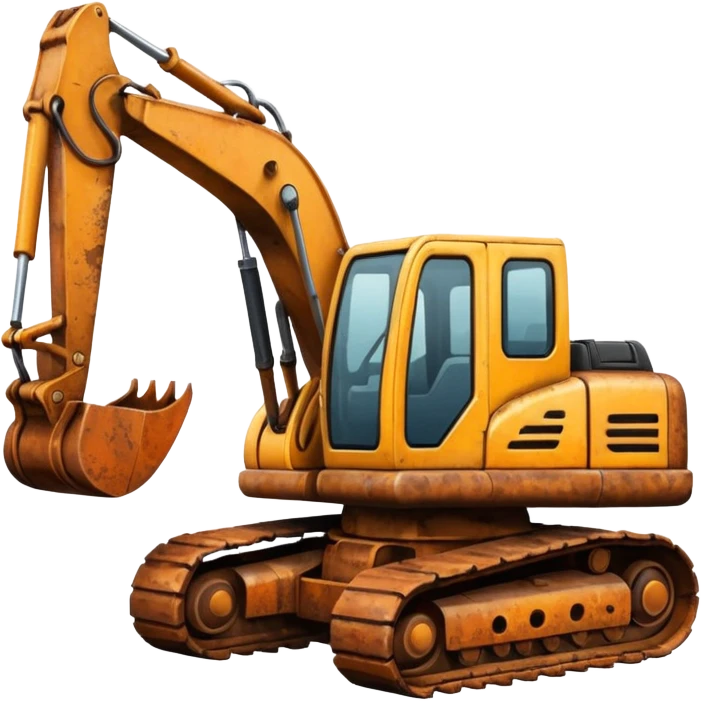 Pain on an excavator emoji